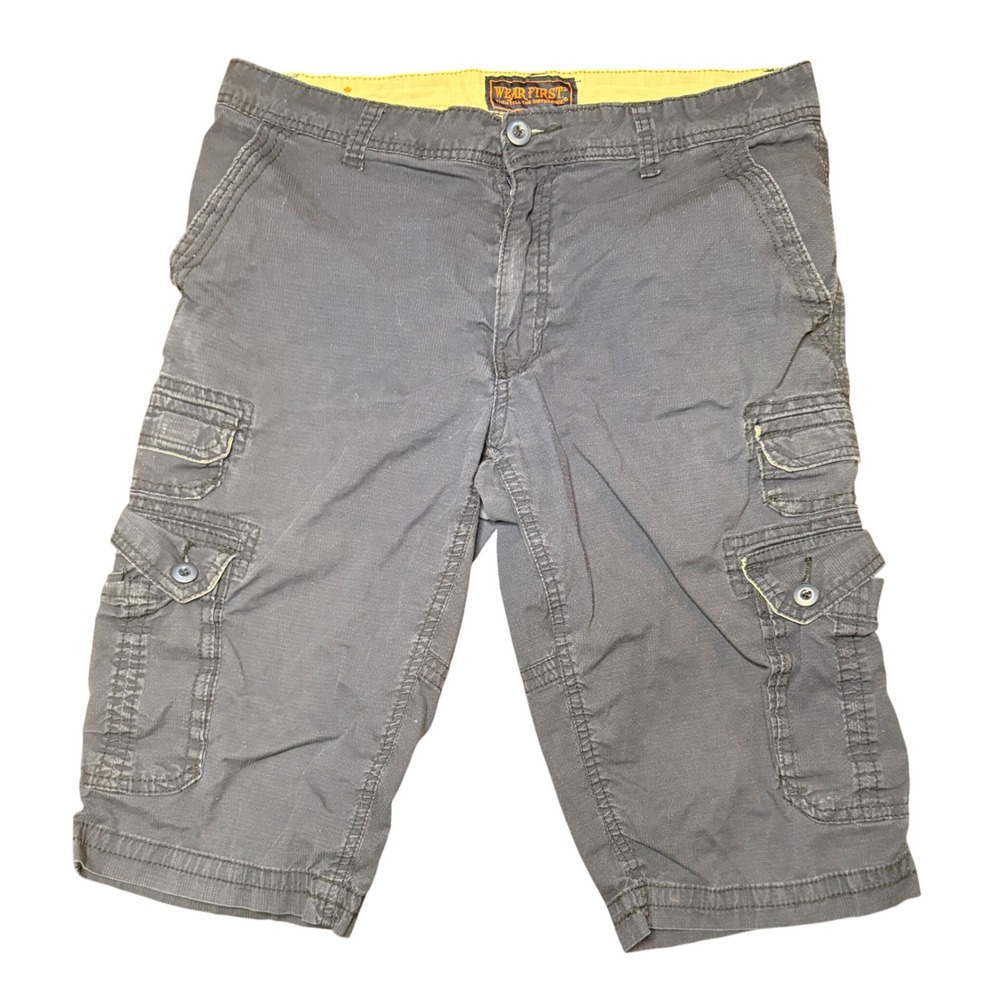 Wear First Ripstop Cargo Shorts Mens 30 Blue Outdoor Utility Multi-Pocket